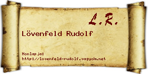 Lövenfeld Rudolf névjegykártya